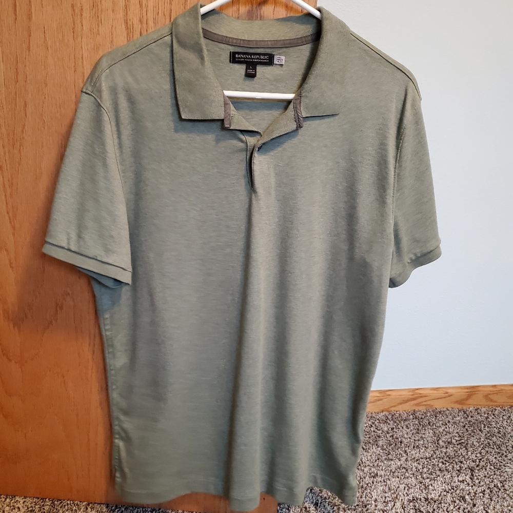 Green Banana Republic Performance Pique Polo